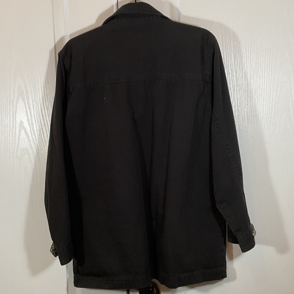 Cabin Creek Black Button-Up Jacket with Plaid Lining - Picture 4 of 5